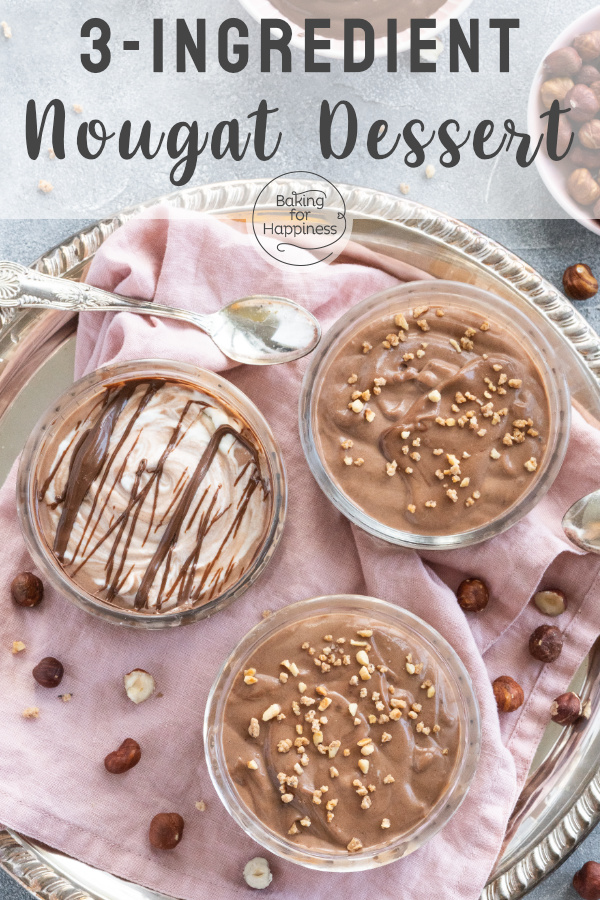 This easy nougat dessert is perfect if you don't have much time. 10 minutes, 3 ingredients, ready, delicious!