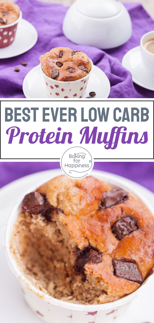 Easy recipe for moist low carb protein muffins that really taste good! Glutenfree, without sugar and flour.