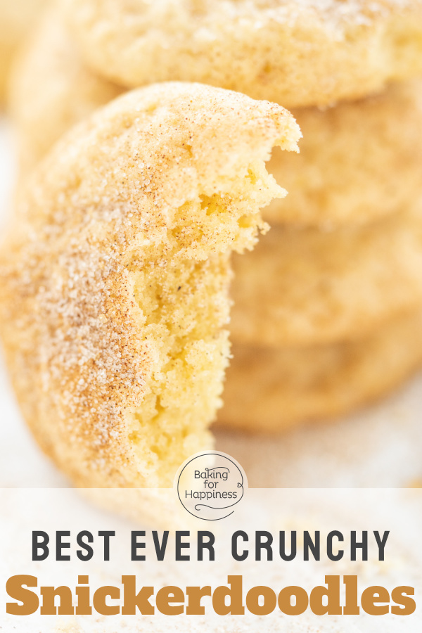 Snickerdoodles are ingenious US cinnamon sugar cookies. Deliciously soft on the inside, crispy on the outside!