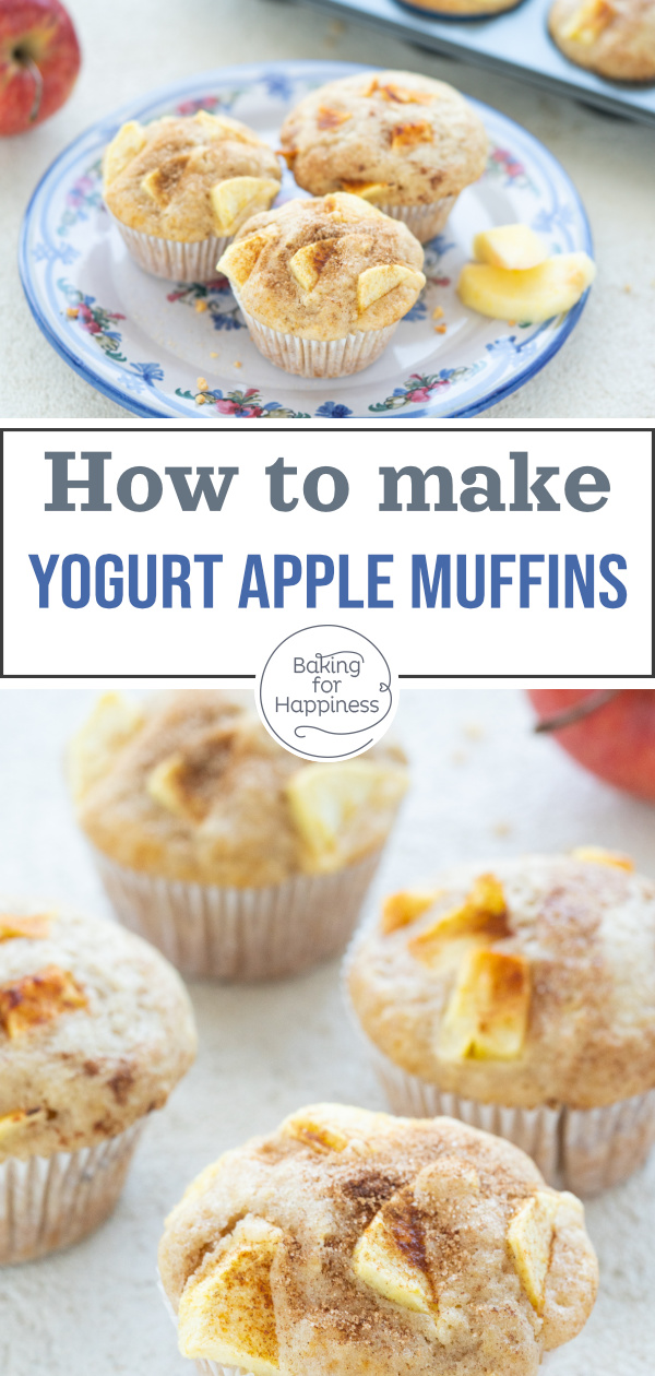 Delicious apple muffins with yogurt or buttermilk. Super easy & quickly made: The perfect recipe for young and old!