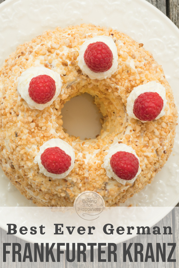 German Crown Cake (Frankfurter Kranz) with buttercream is delicious - with my recipe, it's guaranteed to succeed! A classic for any occasion!