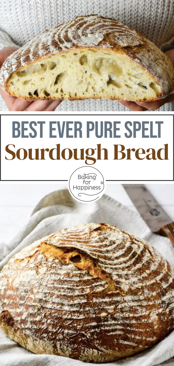 Fancy a delicious spelt bread with sourdough? This pure spelt sourdough bread without yeast is easy to make but takes a bit of time.