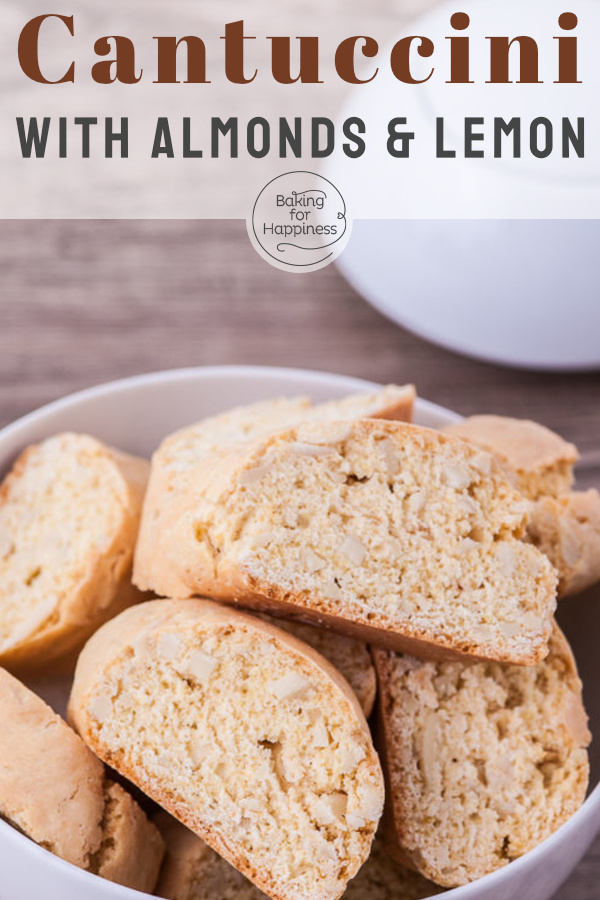 Cantuccini alla Mandorla are double baked Italian almond cookies. Our favorite recipe contains slivered almonds & lemon.