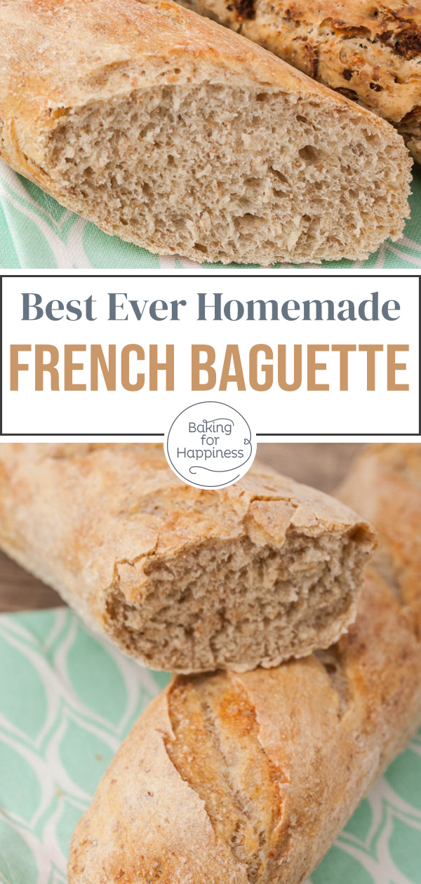 French baguette recipe with dry yeast for delicious, homemade bread. Selfmade baguette is not difficult, just need a little time.