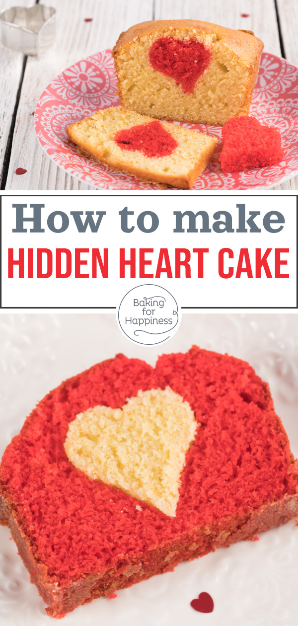 Great hidden heart cake for Mother's Day and Co: An easy recipe with moist dough. Bake the cake with a heart inside immediately!