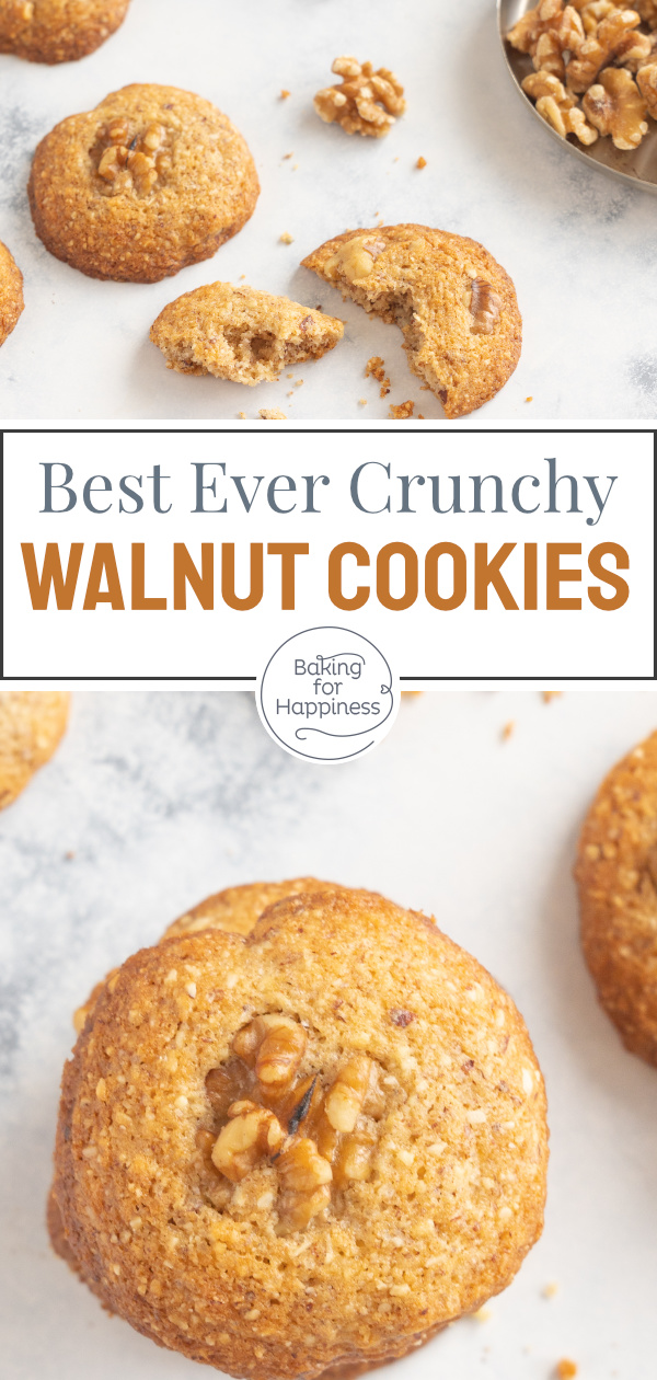 Super aromatic walnut cookies, that are quick and easy to make, crunchy and chewy. So, best to bake right away!