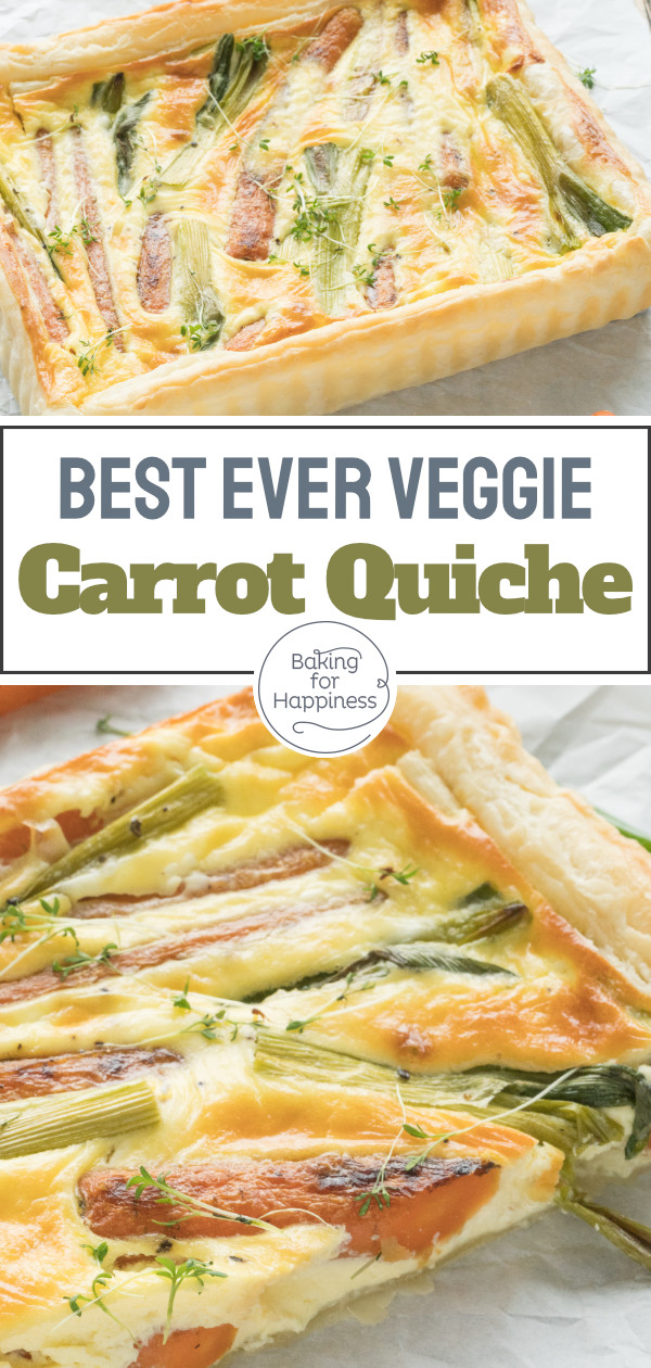 Fancy a delicious carrot quiche with puff pastry, veggies and Co? This is the perfect savory springtime tart!