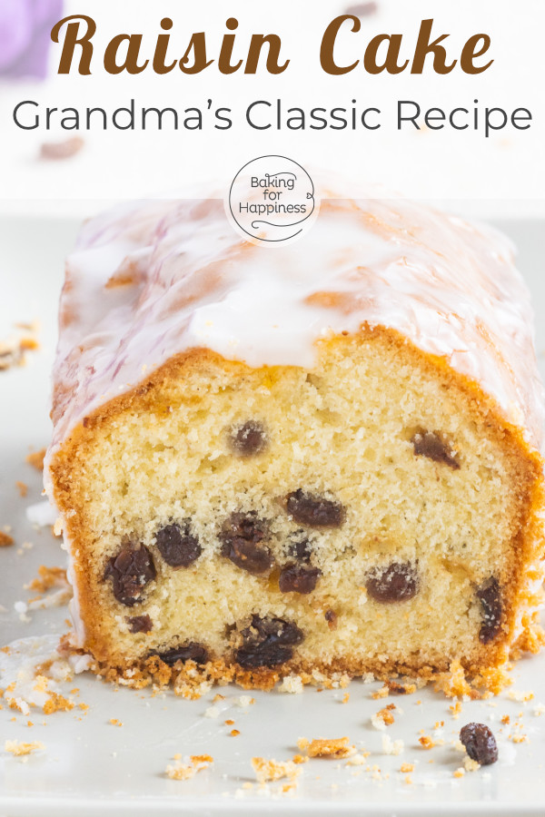 Raisin cake. Sounds rather dull at first, doesn't it? But it's not boring at all! Because grandma's cake with raisins is moist & fruity.