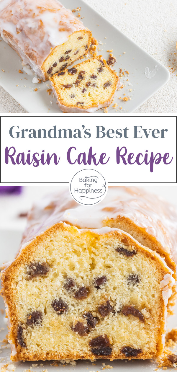 Raisin cake. Sounds rather dull at first, doesn't it? But it's not boring at all! Because grandma's cake with raisins is moist & fruity.
