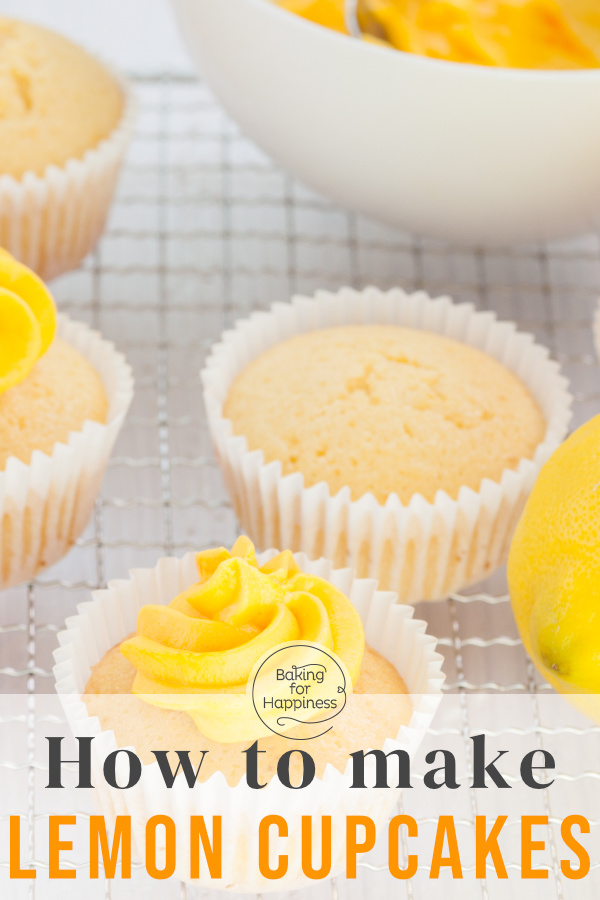 Recipe for delicious, easy and quick lemon cupcakes with cream cheese frosting. This is the perfect summer recipe.