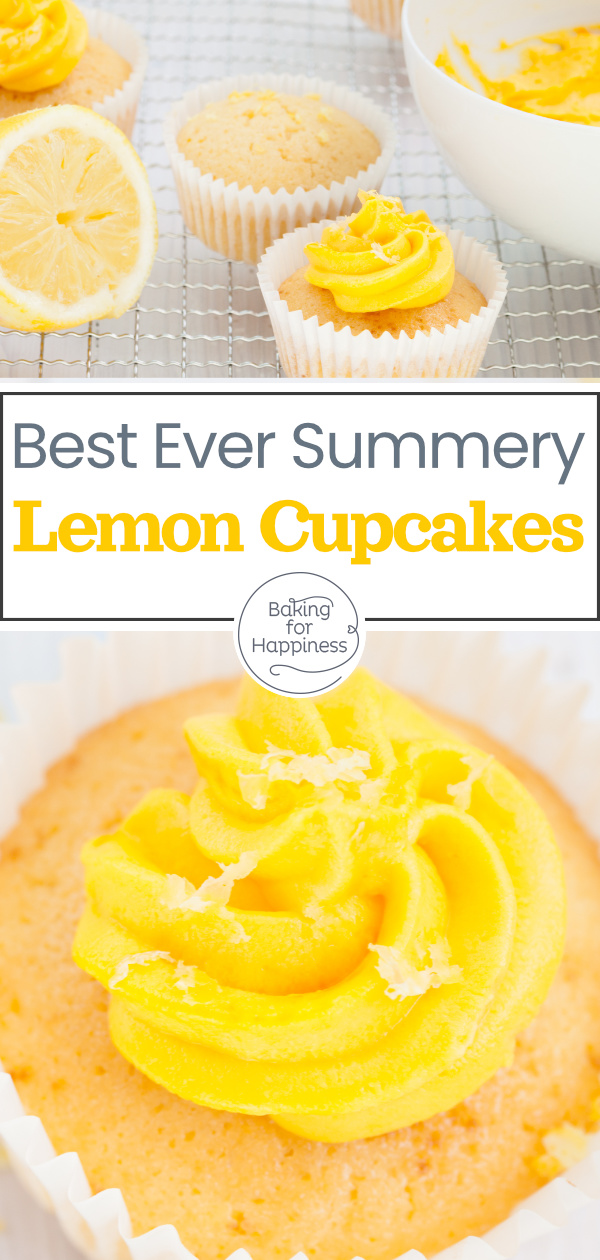 Recipe for delicious, easy and quick lemon cupcakes with cream cheese frosting. This is the perfect summer recipe.