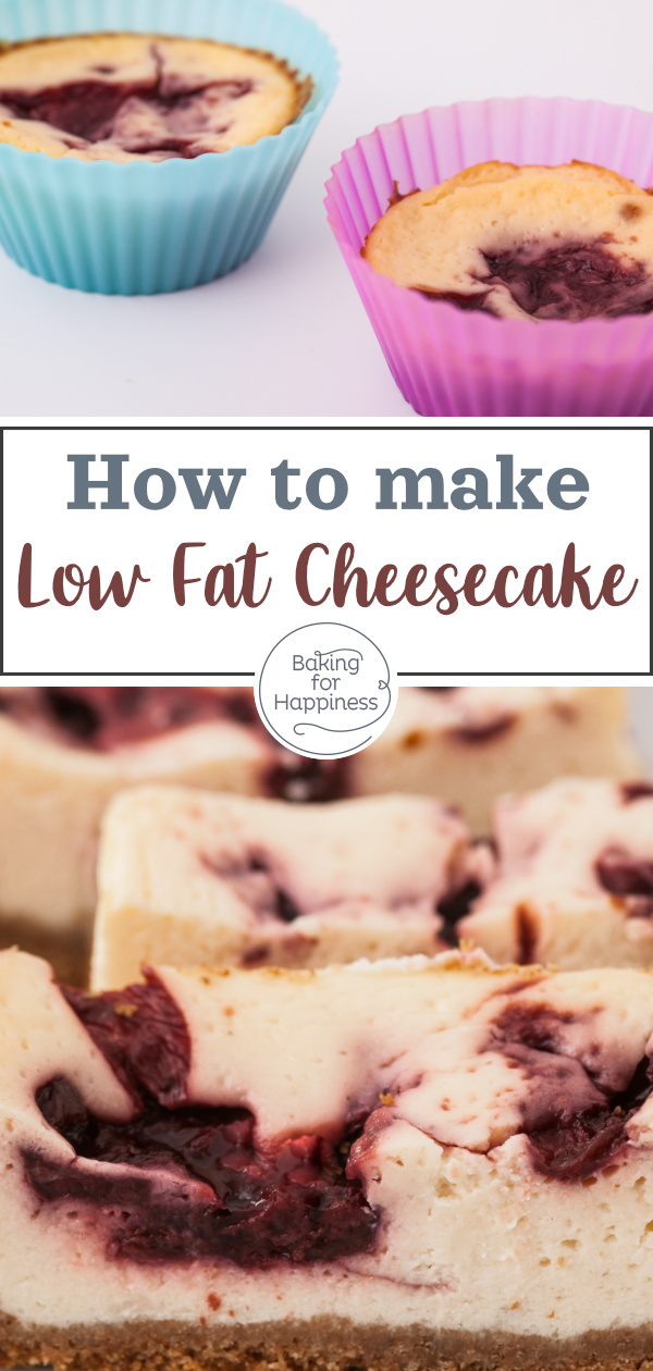 Craving creamy low fat cheesecake with fewer calories? This low sugar, healthier cheesecake with cookie crumb base tastes delicious.