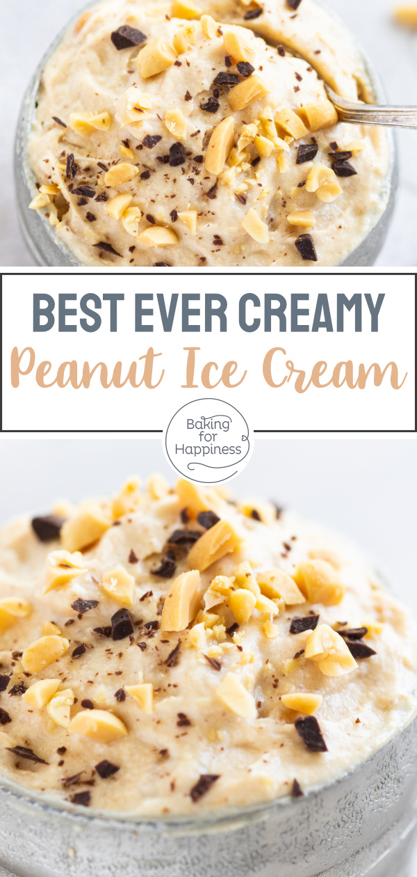 This creamy peanut butter ice cream doesn't require raw eggs or an ice cream maker. Creamy, crunchy, delicious - what more could you ask for?