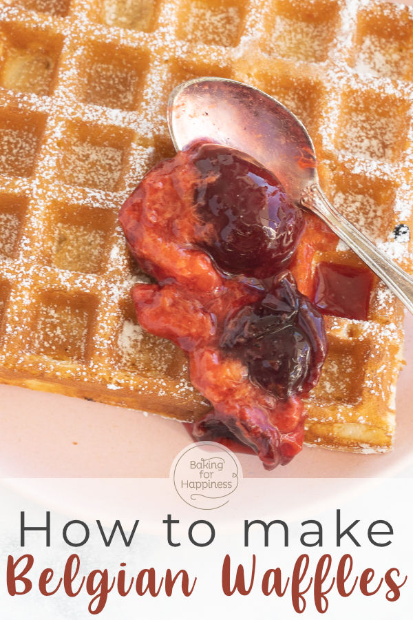 The best quick recipe for original Belgian waffles: They are crispy outside & fluffy inside. Best to test right away!