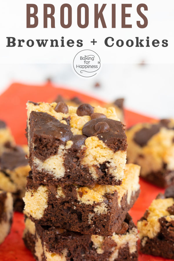 This brookies combo (brownie batter and cookie topping) combines the best of both worlds: chocolaty, chewy, crunchy.