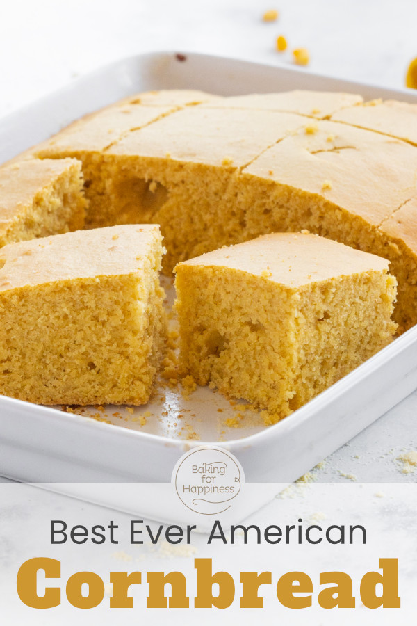 Lightning fast cornbread recipe without yeast that tastes great as a kind of sweet corn cake or as an accompaniment to savory dishes.