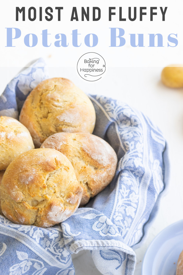These rustic potato buns with mashed potatoes in the dough are just delicious: Deliciously fluffy, moist and with a great crust.