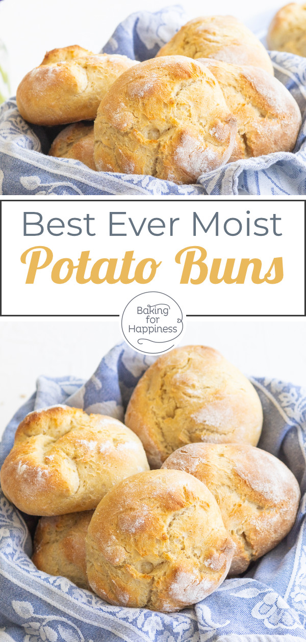 These rustic potato buns with mashed potatoes in the dough are just delicious: Deliciously fluffy, moist and with a great crust.