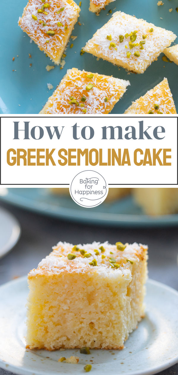 Heavenly semolina cake with yogurt and durum wheat semolina: Easy to bake & super moist. Best to make right away!