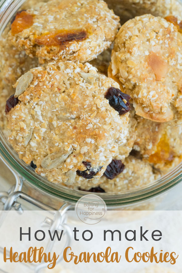 These delicious healthy granola cookies are real soul food for young and old: lightning fast, healthy, low-fat & vegan.