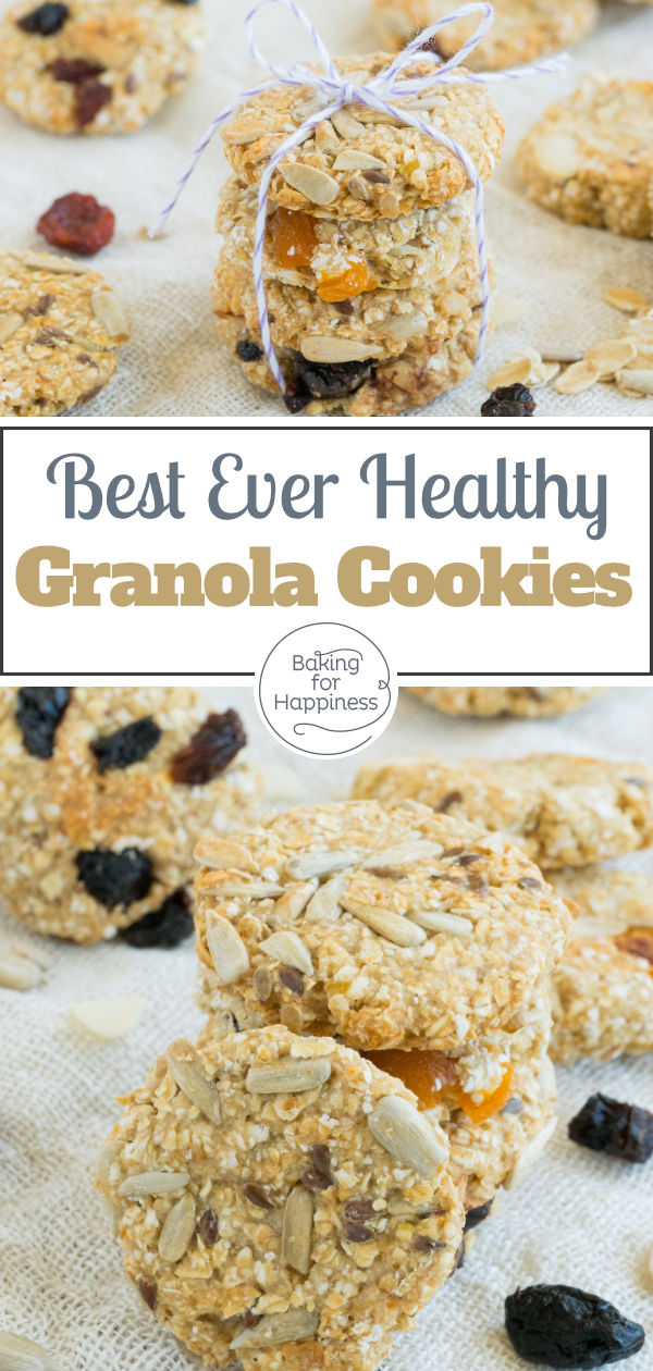 These delicious healthy granola cookies are real soul food for young and old: lightning fast, healthy, low-fat & vegan.