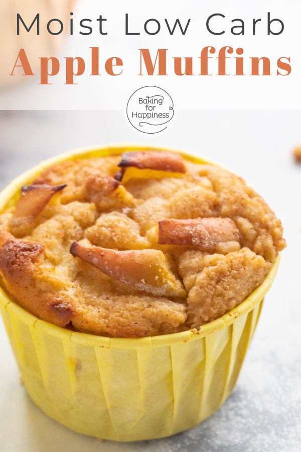 Easy, moist low carb apple muffins with cinnamon - high protein, glutenfree, sugarfree and so delicious! Just try them.