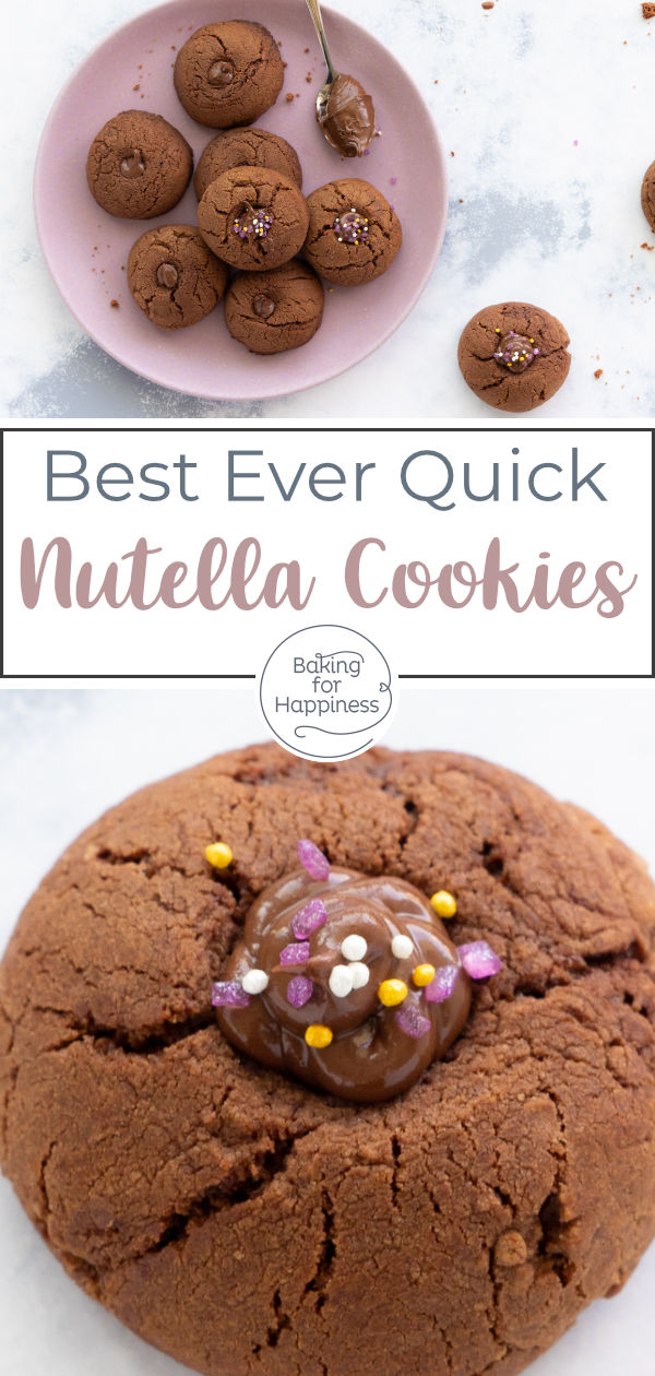 Super quick recipe for 3-ingredient Nutella cookies, suitable for spontaneous visits or cravings. Bake them right away!